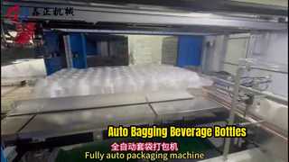 Fully suto packaging machine for beverage bottle with double bagging